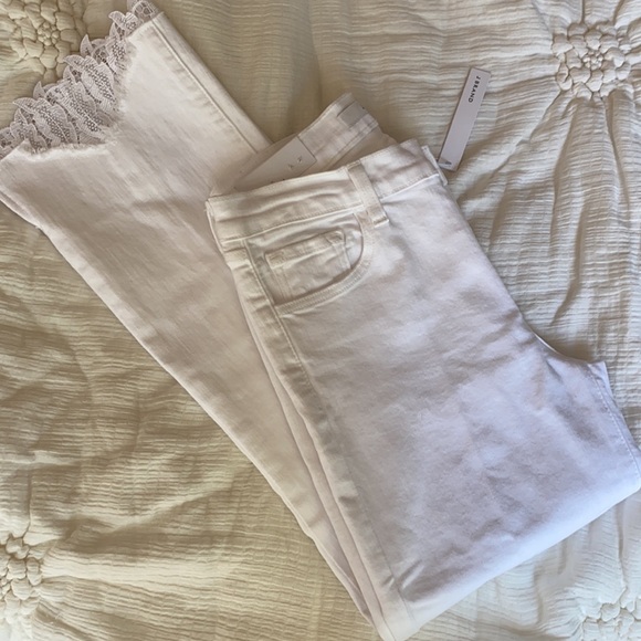 New J Brand Selena Mid Rise Crop lace white Jeans - Picture 7 of 10